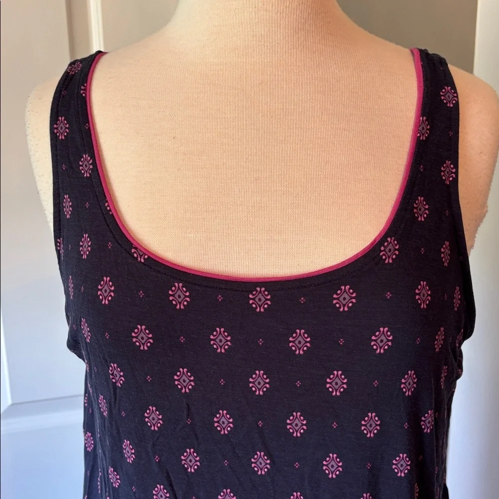 Soma Cool Nights Navy and Pink Patterned tank AND shorts New no tags - Picture 2 of 6